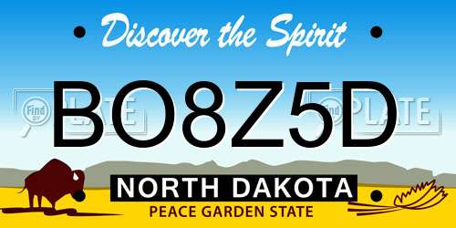 BO8Z5D North Dakota License Plate
