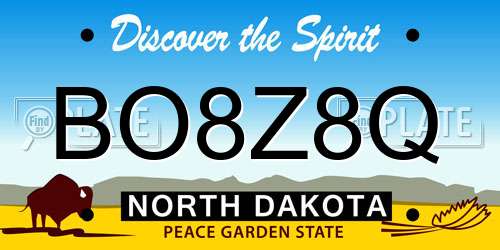 BO8Z8Q North Dakota License Plate
