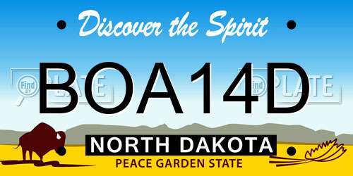 BOA14D North Dakota License Plate
