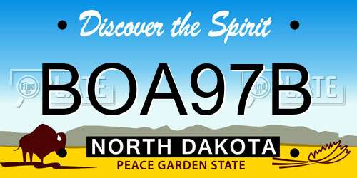 BOA97B North Dakota License Plate