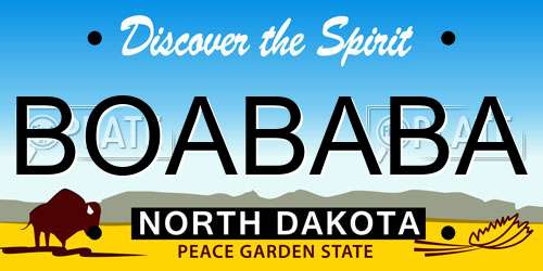 BOABABA North Dakota License Plate