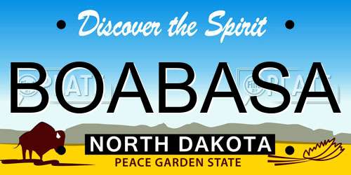 BOABASA North Dakota License Plate