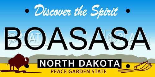 BOASASA North Dakota License Plate