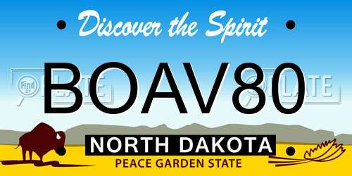 BOAV80 North Dakota License Plate