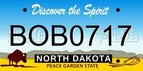 BOB0717 North Dakota License Plate