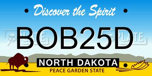 BOB25D North Dakota License Plate
