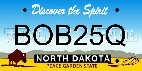 BOB25Q North Dakota License Plate