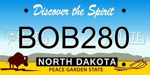 BOB280 North Dakota License Plate