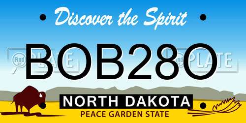 BOB28O North Dakota License Plate