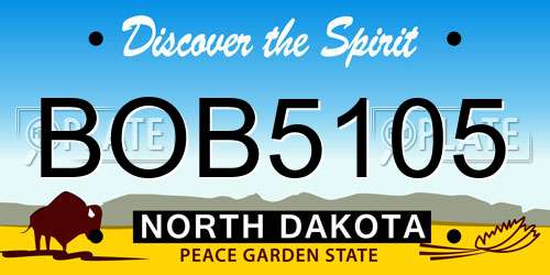 BOB5105 North Dakota License Plate