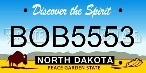 BOB5553 North Dakota License Plate