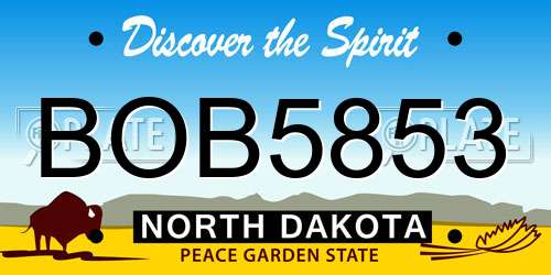 BOB5853 North Dakota License Plate