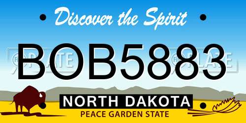 BOB5883 North Dakota License Plate