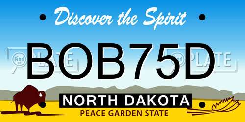 BOB75D North Dakota License Plate