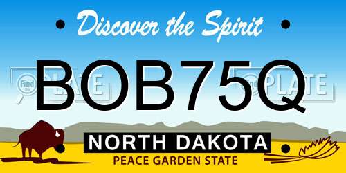 BOB75Q North Dakota License Plate