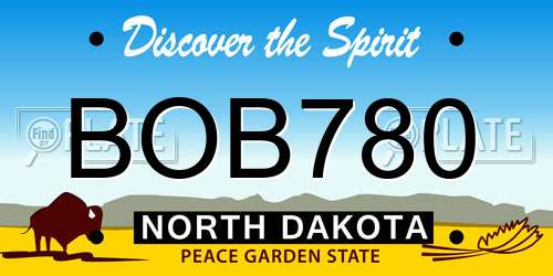 BOB780 North Dakota License Plate
