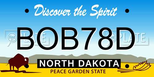 BOB78D North Dakota License Plate