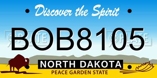 BOB8105 North Dakota License Plate