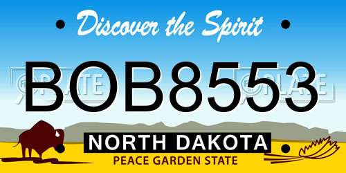 BOB8553 North Dakota License Plate