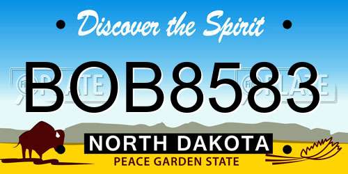 BOB8583 North Dakota License Plate