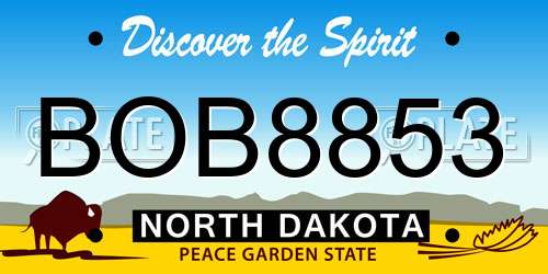 BOB8853 North Dakota License Plate