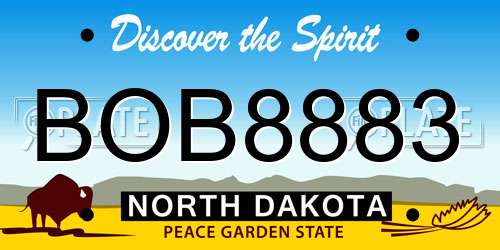 BOB8883 North Dakota License Plate