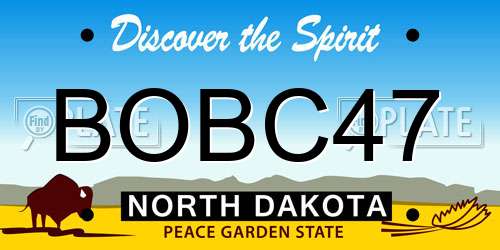 BOBC47 North Dakota License Plate