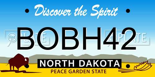 BOBH42 North Dakota License Plate