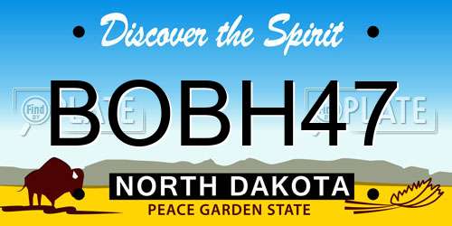 BOBH47 North Dakota License Plate