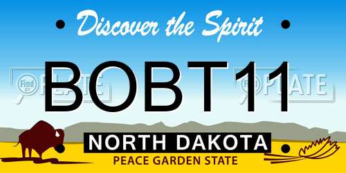 BOBT11 North Dakota License Plate