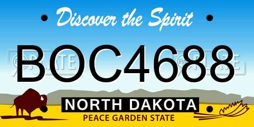 BOC4688 North Dakota License Plate