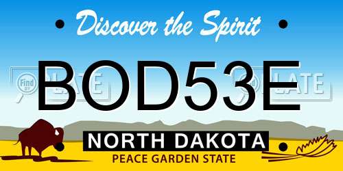 BOD53E North Dakota License Plate