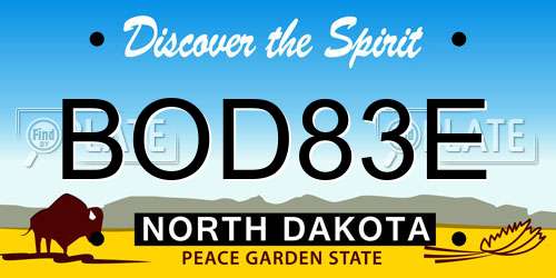 BOD83E North Dakota License Plate