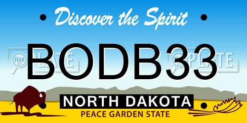 BODB33 North Dakota License Plate