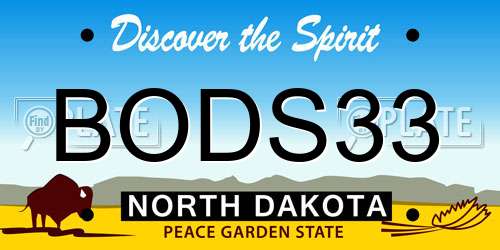 BODS33 North Dakota License Plate