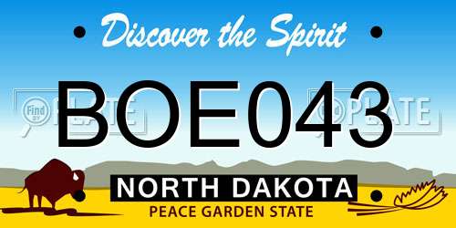 BOE043 North Dakota License Plate