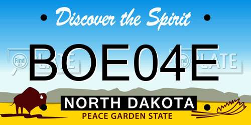 BOE04E North Dakota License Plate