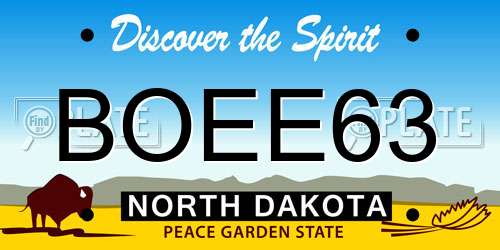 BOEE63 North Dakota License Plate