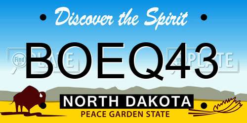 BOEQ43 North Dakota License Plate