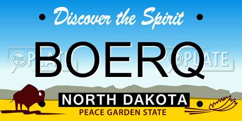 BOERQ North Dakota License Plate