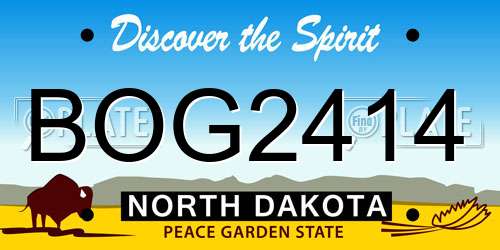 BOG2414 North Dakota License Plate