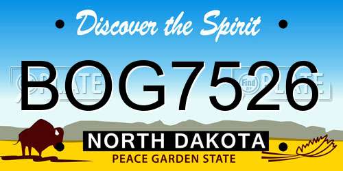 BOG7526 North Dakota License Plate