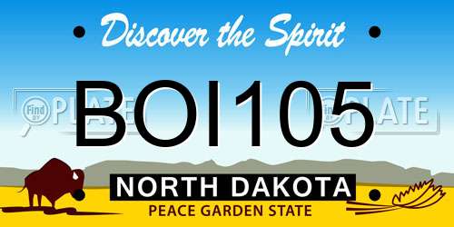 BOI105 North Dakota License Plate