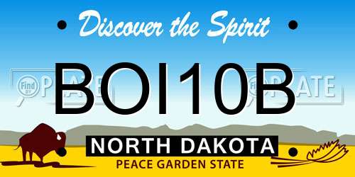 BOI10B North Dakota License Plate