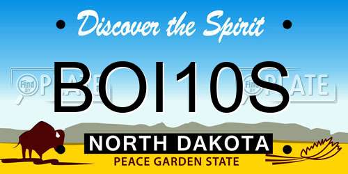 BOI10S North Dakota License Plate