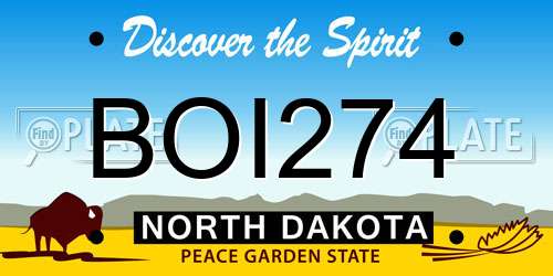 BOI274 North Dakota License Plate