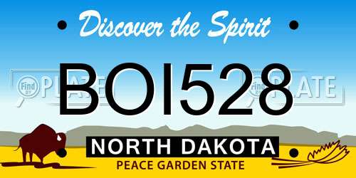 BOI528 North Dakota License Plate