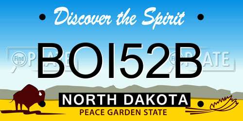 BOI52B North Dakota License Plate