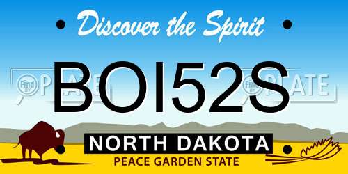 BOI52S North Dakota License Plate