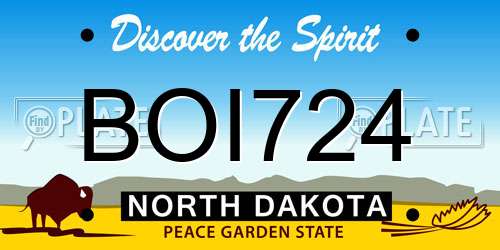BOI724 North Dakota License Plate